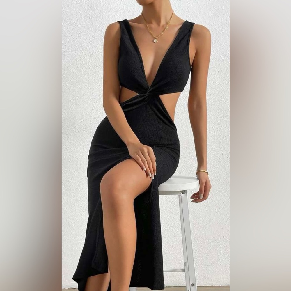Black cut out dress